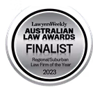 Lawyers Weekly - finalist regional:suburban law firm of the year 2023 Lawyers Weekly - finalist regional:suburban law firm of the year 2023